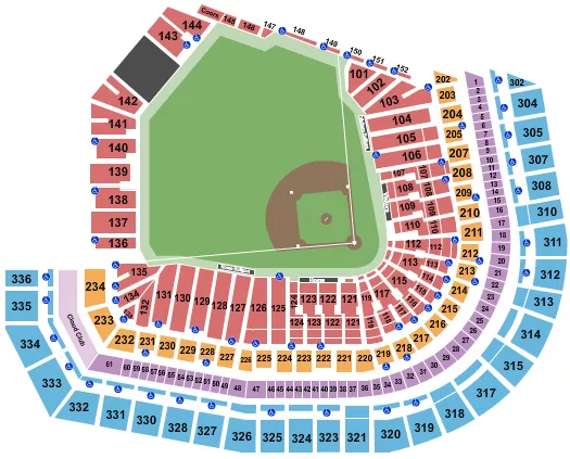  BASEBALL Seating Map Seating Chart