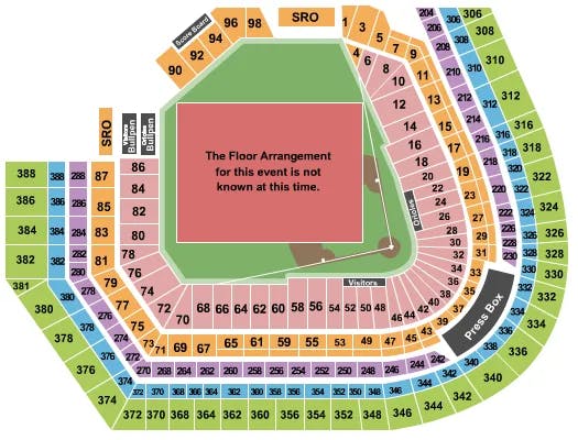  GENERIC FIELD Seating Map Seating Chart