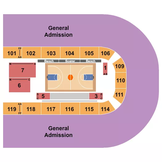 ORLEANS ARENA THE ORLEANS HOTEL BASKETBALL 2 Seating Map Seating Chart