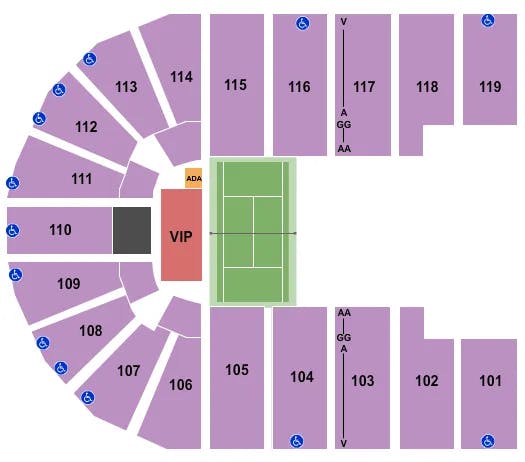 ORLEANS ARENA THE ORLEANS HOTEL TENNIS Seating Map Seating Chart