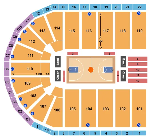 ORLEANS ARENA THE ORLEANS HOTEL BASKETBALL Seating Map Seating Chart