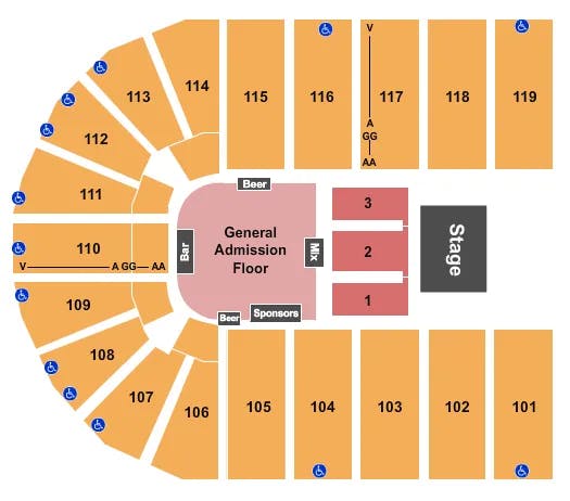 ORLEANS ARENA THE ORLEANS HOTEL DAN SHAY Seating Map Seating Chart
