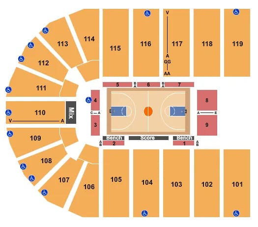 ORLEANS ARENA THE ORLEANS HOTEL BASKETBALL GLOBETROTTERS Seating Map Seating Chart