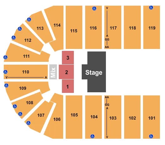 ORLEANS ARENA THE ORLEANS HOTEL PAW PATROL 2 Seating Map Seating Chart