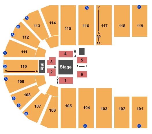 ORLEANS ARENA THE ORLEANS HOTEL WWE Seating Map Seating Chart