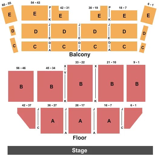 ORPHEUM THEATRE MADISON END STAGE Seating Map Seating Chart