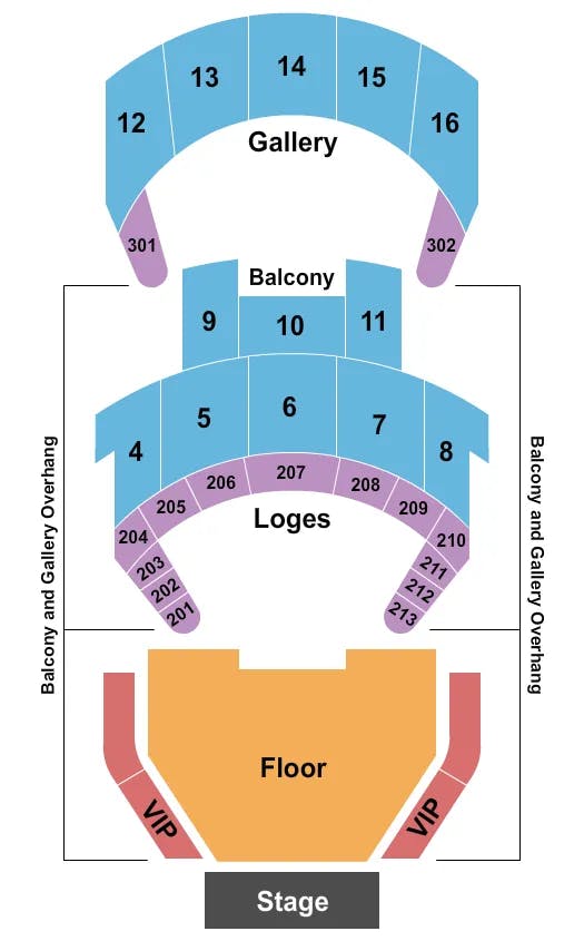 ORPHEUM THEATER NEW ORLEANS GA FLOOR W VIP Seating Map Seating Chart