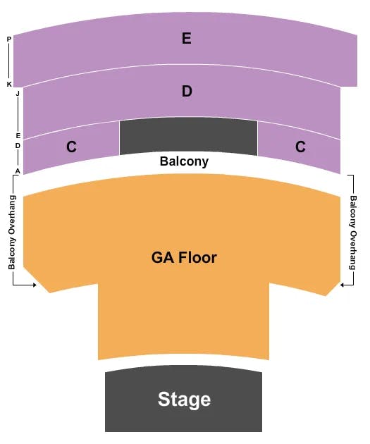 ORPHEUM THEATRE MADISON ENDSTAGE GA FLOOR Seating Map Seating Chart