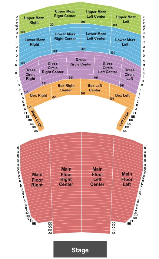 ORPHEUM THEATRE SIOUX CITY ENDSTAGE 2 Seating Map Seating Chart