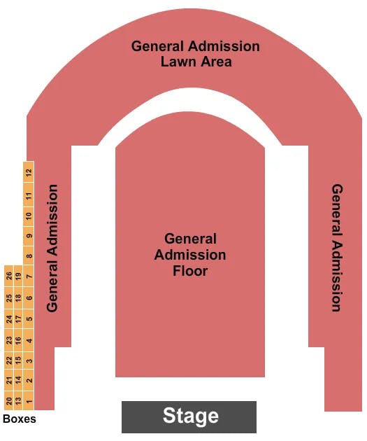  ALL GENERAL ADMISSION Seating Map Seating Chart