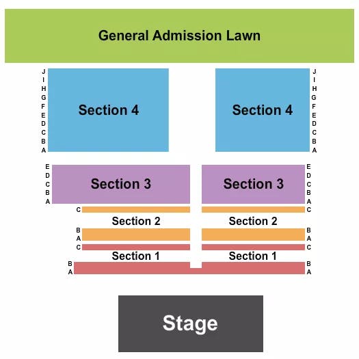 OUTDOOR STAGE AT KANSAS CROSSING CASINO HOTEL ENDSTAGE Seating Map Seating Chart