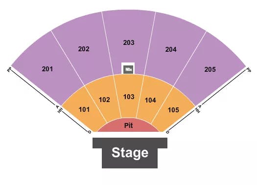 OZARKS AMPHITHEATER MISSOURI ENDSTAGE ROW D Seating Map Seating Chart