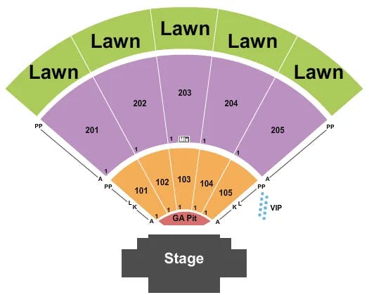 OZARKS AMPHITHEATER MISSOURI END STAGE 2 Seating Map Seating Chart