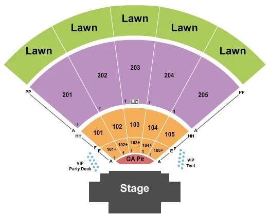 OZARKS AMPHITHEATER MISSOURI ENDSTAGE 3 Seating Map Seating Chart