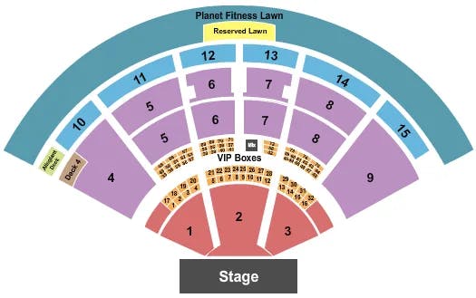 PNC MUSIC PAVILION CHARLOTTE END STAGE 3 Seating Map Seating Chart