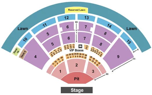 PNC MUSIC PAVILION CHARLOTTE THOMAS RHETT Seating Map Seating Chart