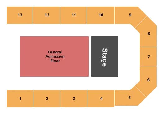  ENDSTAGE GA FLR Seating Map Seating Chart