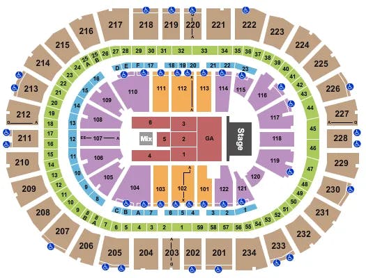  BRUCE SPRINGSTEEN Seating Map Seating Chart