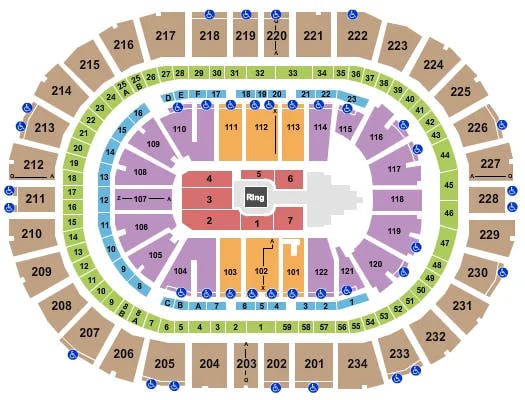  WWE Seating Map Seating Chart