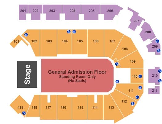  ENDSTAGE GA FLOOR Seating Map Seating Chart