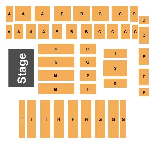 PACIFIC STEEL RECYCLING FOUR SEASONS ARENA ENDSTAGE Seating Map Seating Chart
