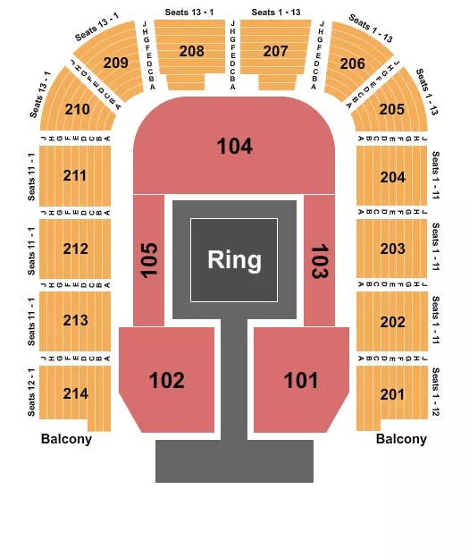  BOXING 2 Seating Map Seating Chart