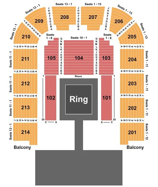  BOXING Seating Map Seating Chart