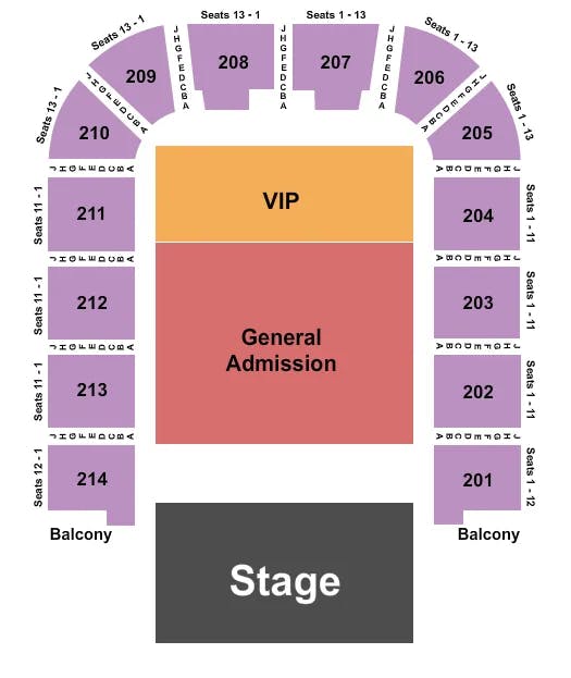  ENDSTAGE GA VIP FLOOR Seating Map Seating Chart