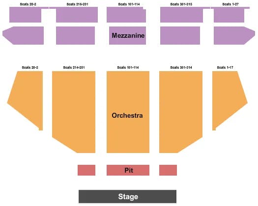 HOLLYWOOD PANTAGES THEATRE CA ENDSTAGE 2 Seating Map Seating Chart