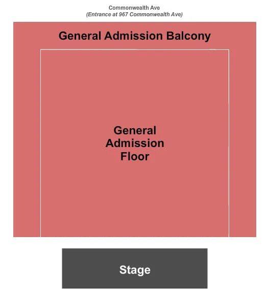  GENERAL ADMISSION Seating Map Seating Chart