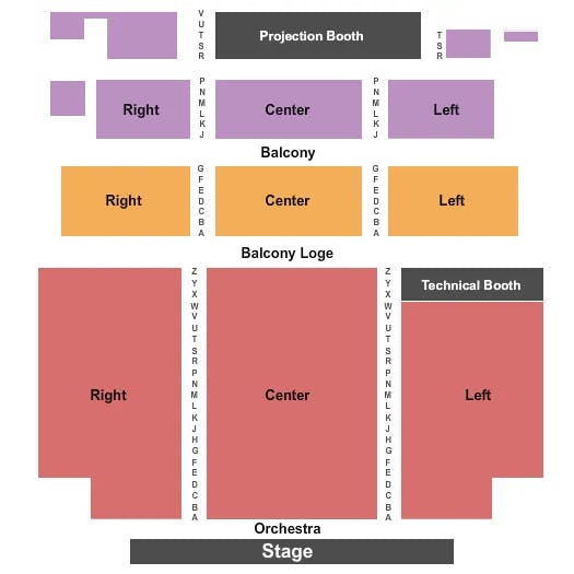 PARAMOUNT THEATRE ABILENE END STAGE Seating Map Seating Chart