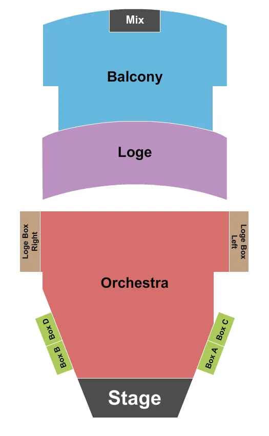 PARAMOUNT THEATRE RUTLAND END STAGE Seating Map Seating Chart