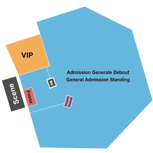 PARC JEAN DRAPEAU ENDSTAGE GA VIP FOSSE Seating Map Seating Chart