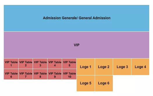  GA VIP TABLES LOGE Seating Map Seating Chart