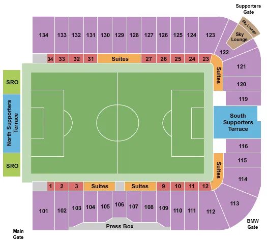  SOCCER 2 Seating Map Seating Chart