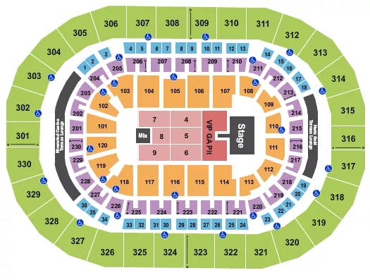  CODY JOHNSON 2023 Seating Map Seating Chart