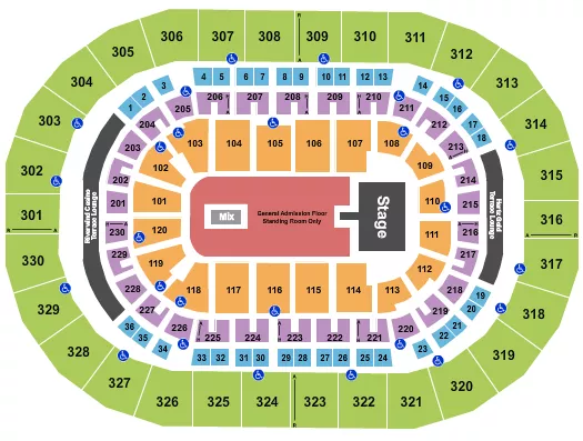  ENDSTAGE GA FLOOR W CATWALK Seating Map Seating Chart