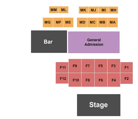  ENDSTAGE TABLES GA Seating Map Seating Chart