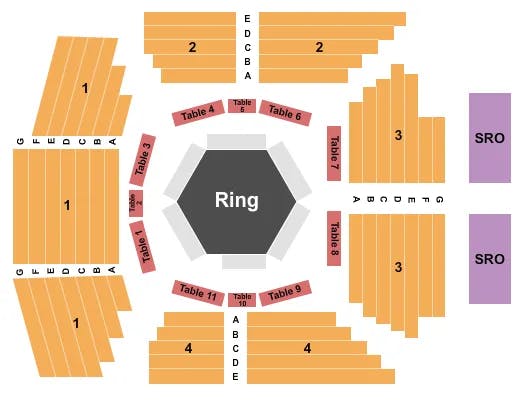 PEND OREILLE PAVILION AT NORTHERN QUEST RESORT CASINO MMA Seating Map Seating Chart