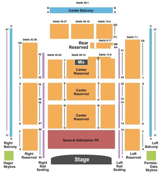  ENDSTAGE PIT 2 Seating Map Seating Chart