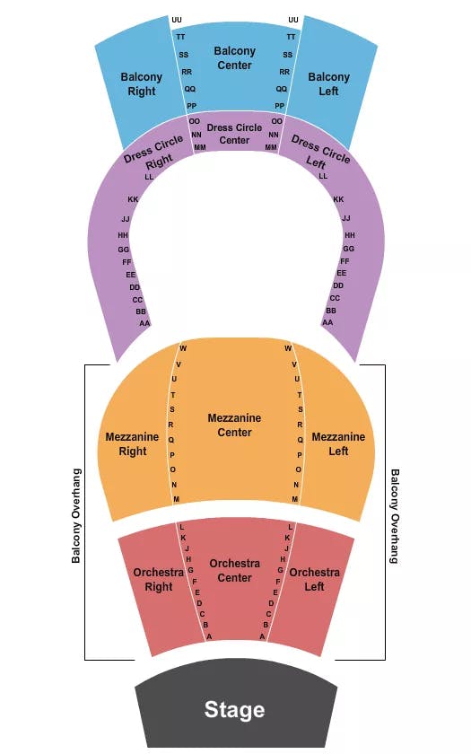  END STAGE Seating Map Seating Chart