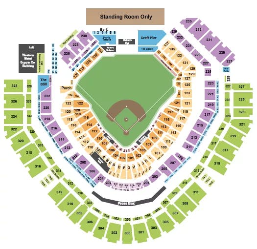  BASEBALL Seating Map Seating Chart