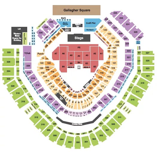  CHRIS STAPLETON Seating Map Seating Chart