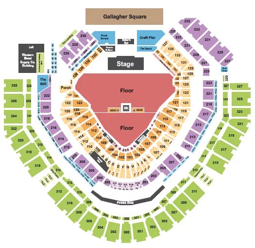  ENDSTAGE GA FIELD Seating Map Seating Chart