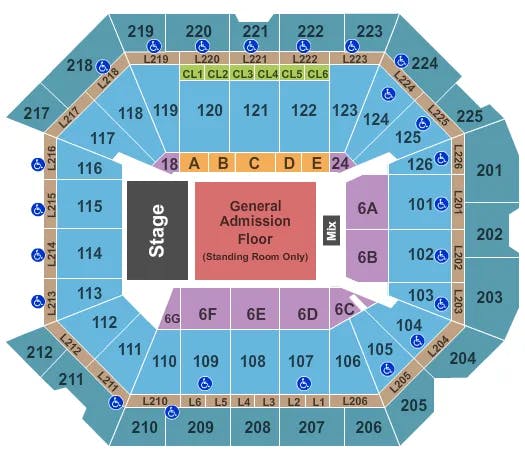  END STAGE GA FLOOR Seating Map Seating Chart