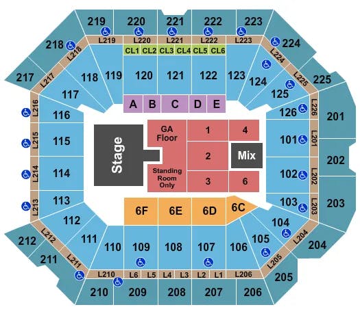  STURGILL SIMPSON Seating Map Seating Chart