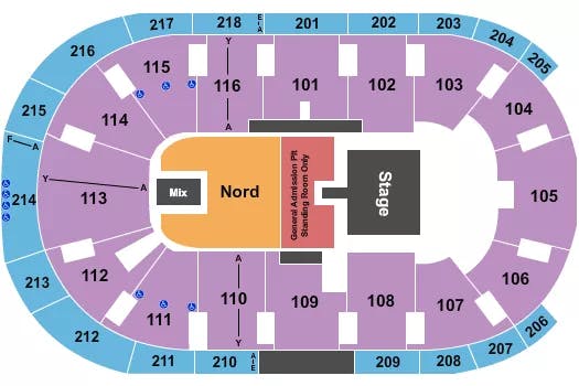  ENDSTAGE FLOOR NORD GA PIT Seating Map Seating Chart
