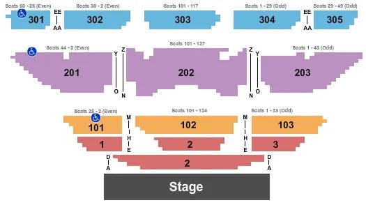 CRISS ANGEL THEATER AT PLANET HOLLYWOOD RESORT CASINO JEFF DUNHAM Seating Map Seating Chart