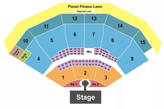 PNC MUSIC PAVILION CHARLOTTE NEEDTOBREATHE Seating Map Seating Chart