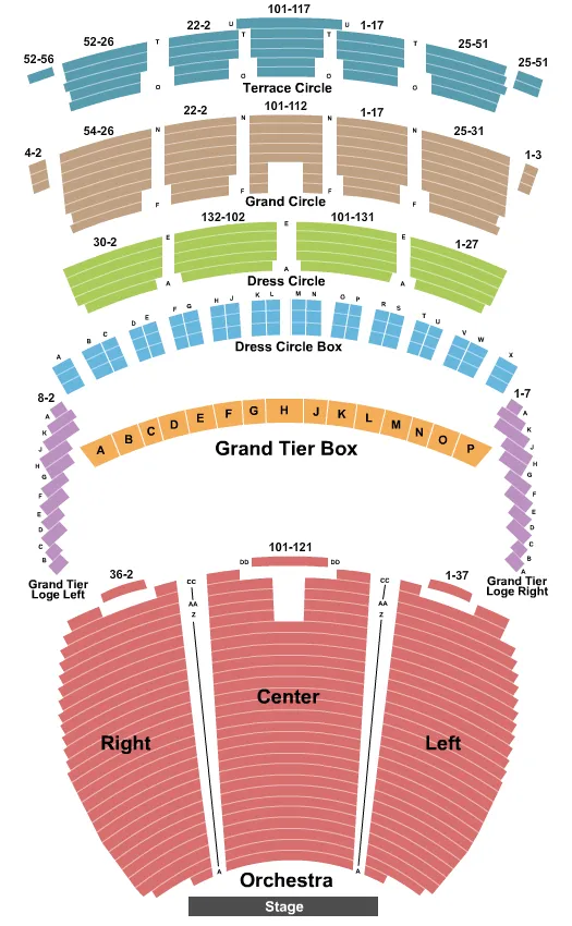  END STAGE Seating Map Seating Chart